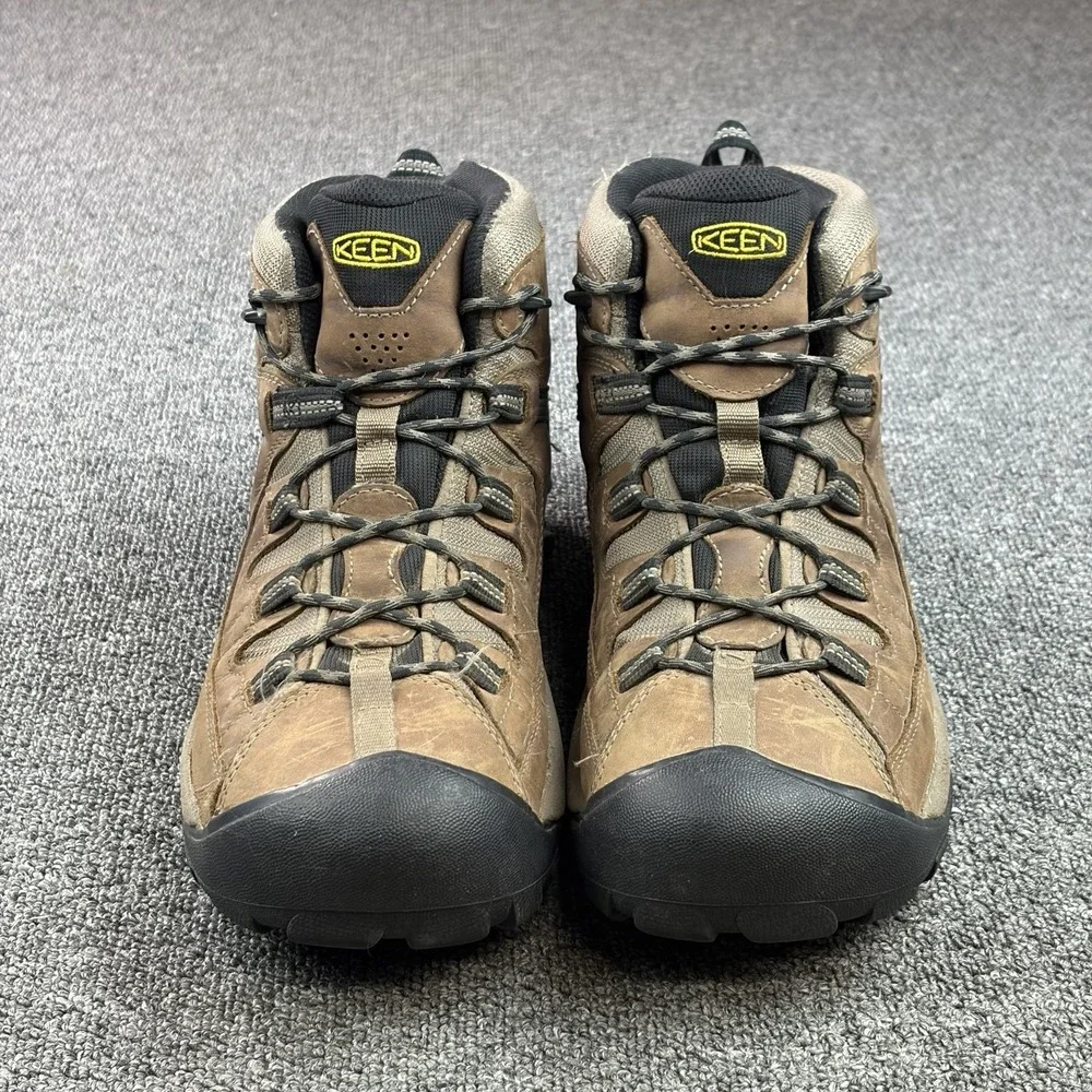 KEEN Targhee II Mid Waterproof Hiking Boots Brown Leather Mens 13 1008418